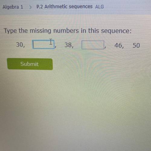 Type the missing numbers in this sequence