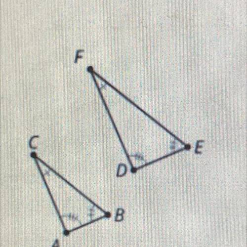Write the ratios of the corresponding sides of the triangles.