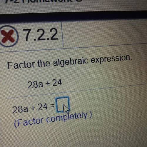 Factor the algebraic expression 28a + 24