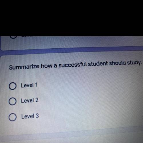 Summarize how a successful student should study? What level of costa levels questioning is it?