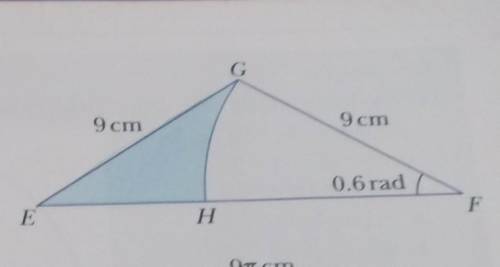Triangle EPG is isosceles with EG=PG 9em.

GH is an arc of a circle, centre F, with angleHAG=0.6 r
