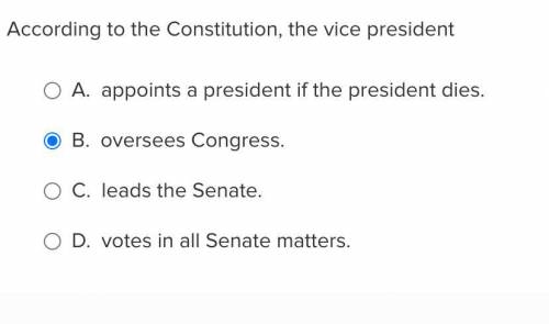 According to the Constitution, the vice president