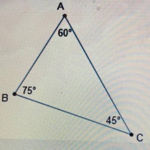 Choose the word that correctly completes the statement

Since angle B is the largest angle, line s