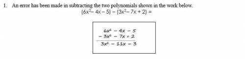 Part B: Show how to correctly subtract the two polynomials.

Show your work in the sketch box prov