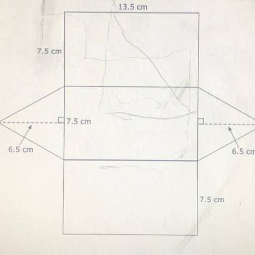PLEASE HELP

The net of a triangular right prism is shown below. The measurements are given to the