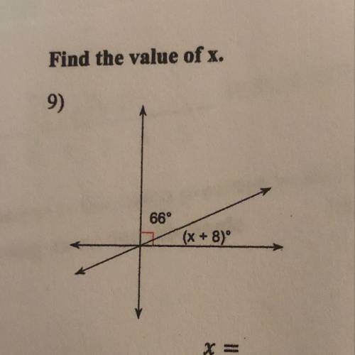 Please find the value of x :)