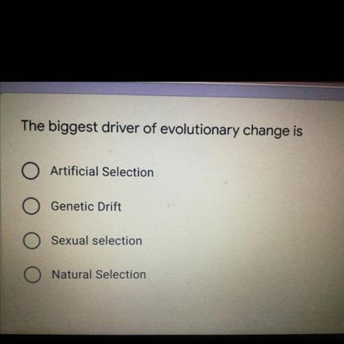 What is the biggest driver of evolutionary change