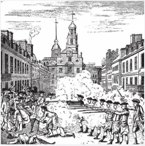 Paul Revere published an engraving of the Boston Massacre for a specific reason. Study this illustr