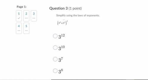Simplify using the laws of exponents.