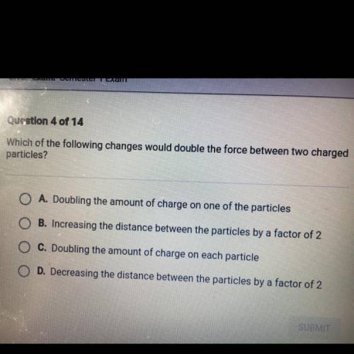 Which of the following changes would double the force between two charged particles