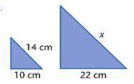 Use a proportion to find the length of side x for the pair of similar figures