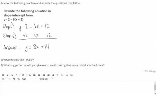Review the following problem and answer the questions that follow.