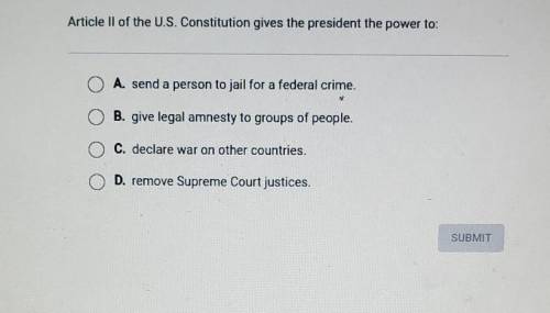 Article 2 of the us Constitution gives the president the power to