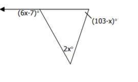 What is the value of X in the triangle attached?