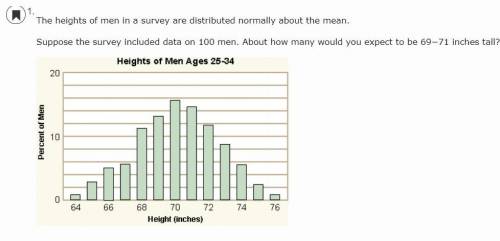The heights of men in a survey are distributed normally about the mean. Suppose the survey included