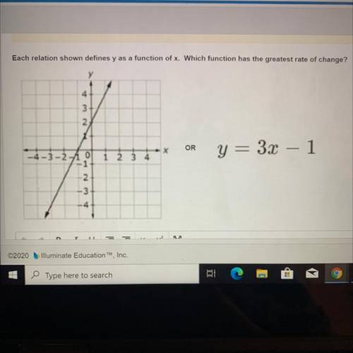 I need help to figure out which one is the greatest rate of change the graph or the equation