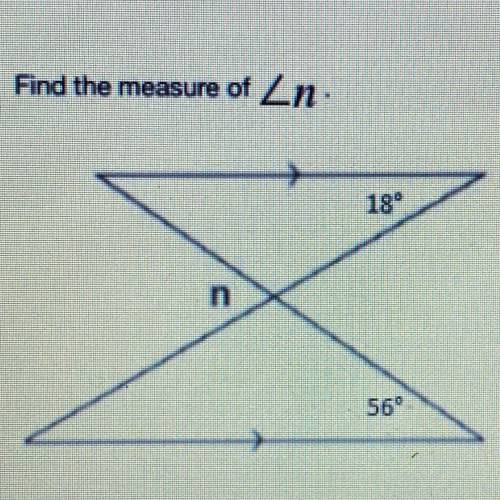 Find the measure of angle n