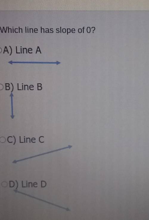 Which line has a slope of 0