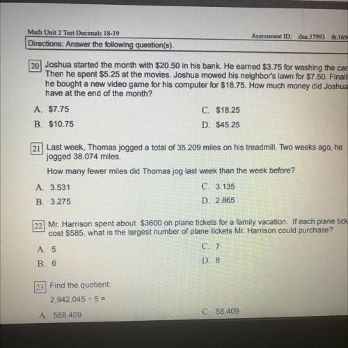 Can y’all help me on question 20