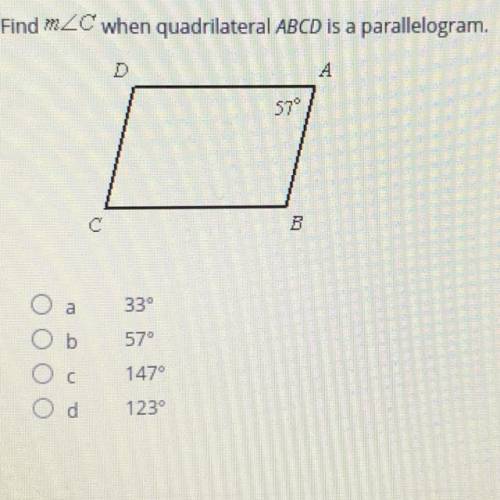 Find mc when quadrilateral ABCD is a parallelogram..