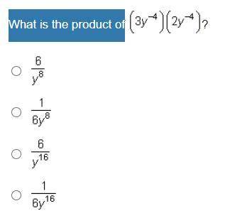 What is the product of (3y^-4)(sy^-4)?