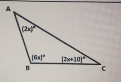 In the figure below, what is the measure of angle A ?