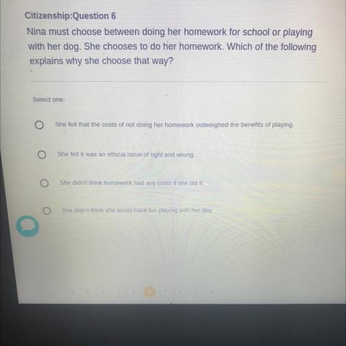 (HELP NEEDED )Nina must choose between doing her homework for school or playing

with her dog. She