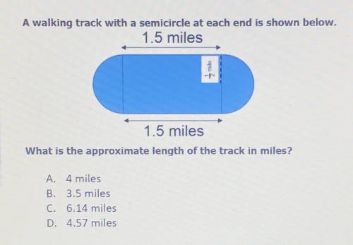 A walking track with a semicircle at each end is shown below. What is the approximate length of the