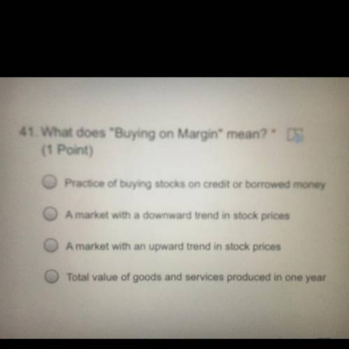 What does Buying on Margin mean?
(5 points)