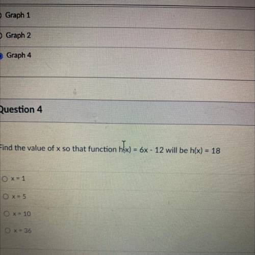 Find the value of x so that function h(x) = 6 - 12 will be h(x) = 18