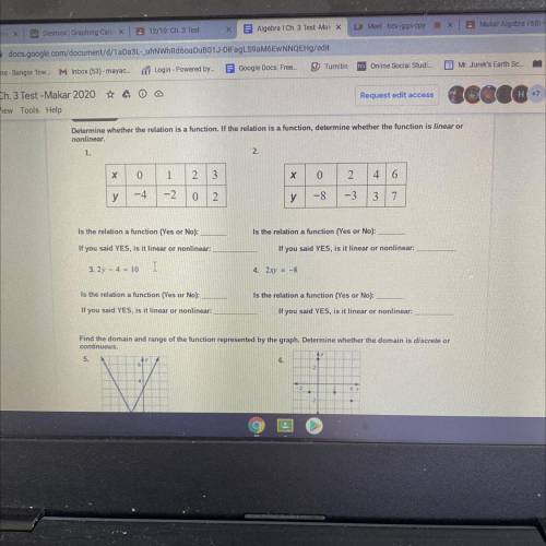 Algebra 1 ch 3 test questions 1-6 please