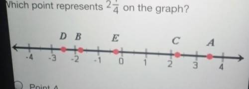 1 Which point represents 27 on the graph? 2 DB E С A -4 -3 -2 1 2 3 4 Point A O Point C Point D Poi