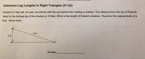 Robert is 5 feet tall. At noon, he stands with the sun behind him casting a shadow. The distance fr