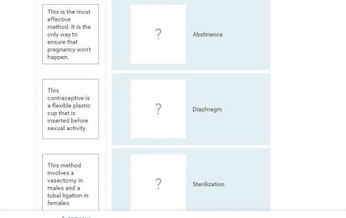 Match each statement with the type of contraceptive it describes.