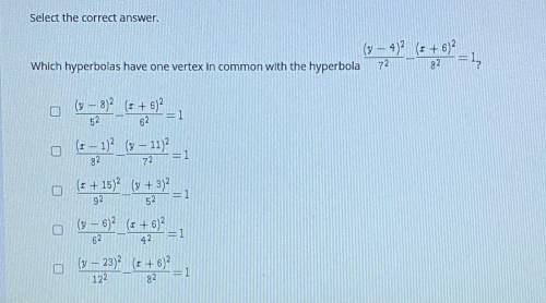 Which hyperbolas have one vertex in common with the hyperbola