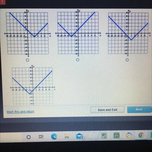 Please help!
which graph represents the function r(x)=|x-2|-1?