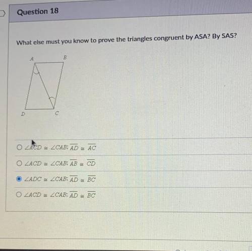 What else must you Know to prove the triangles congruent by ASA? By SAS?