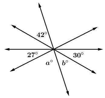 Solve for angles a and b