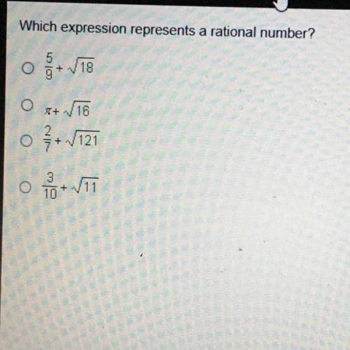 ERGENTWhich expression represents a rational number?