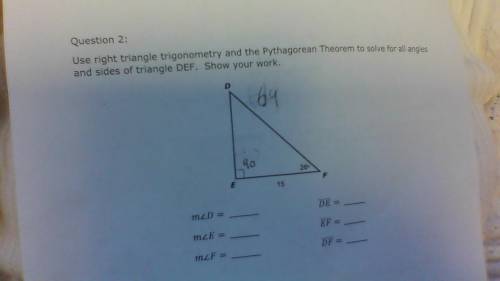 use right triangle trigonometry and the Pythagorean theorem to solve for all angles and sides of tr