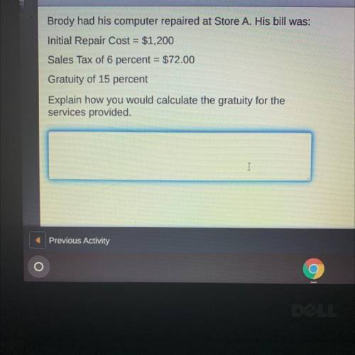 Brody had his computer repaired at Store A. His bill was:

Initial Repair Cost = $1,200
Sales Tax