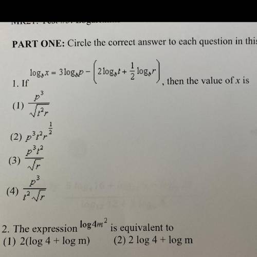Question one pls
algebra 2
logarithms