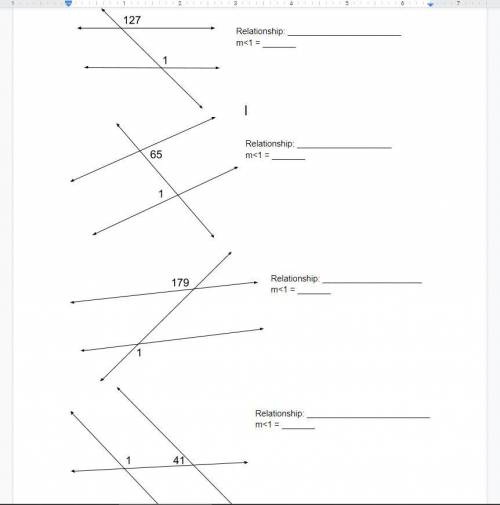 HELP ITS DUE TODAY For each diagram, state the relationship between the angles indicate
