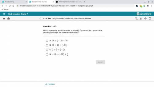 Which expression would be easier to simplify if you used the commutative property to change the ord