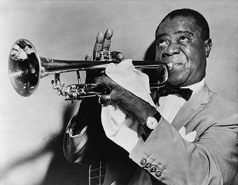 Look at the photograph of Louis Armstrong.

Which is the best conclusion about this photograph?