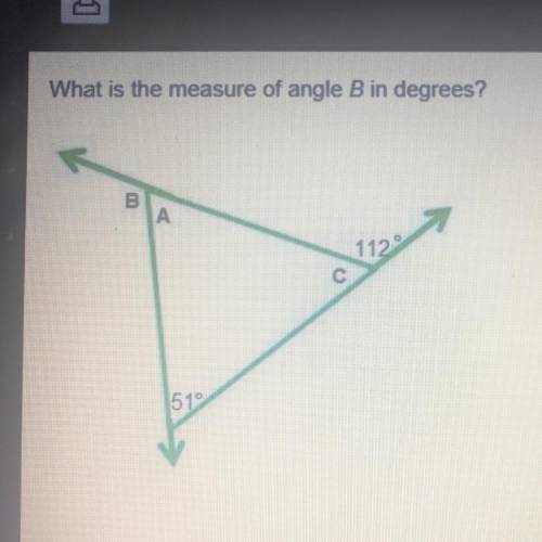 What is the
Measure of angle B in degrees?