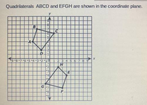 Suppose quadrilateral ABCD will be first reflected across the x-axis and then rotated 180 degree cl
