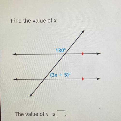 Find the value of x.
130°
(3x + 5)º