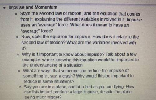 I need help with these questions about impulse and momentum for my test review!
 

Help will be app