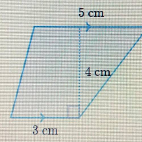 Find the area.
5 cm
4 cm
3 cm
